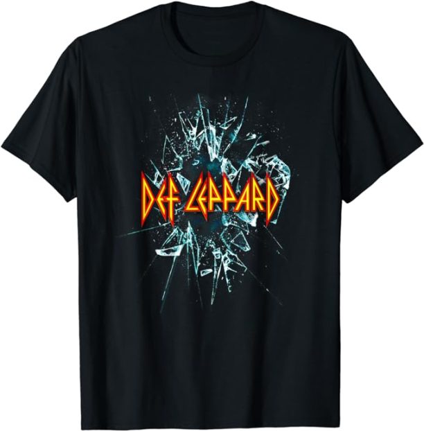 Def Leppard Classic Black Album T-Shirt - 100% Cotton, Adult Short Sleeve Tee