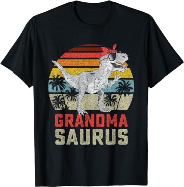 Grandmasaurus T Rex Dinosaur Grandma Saurus Family Matching T-Shirt