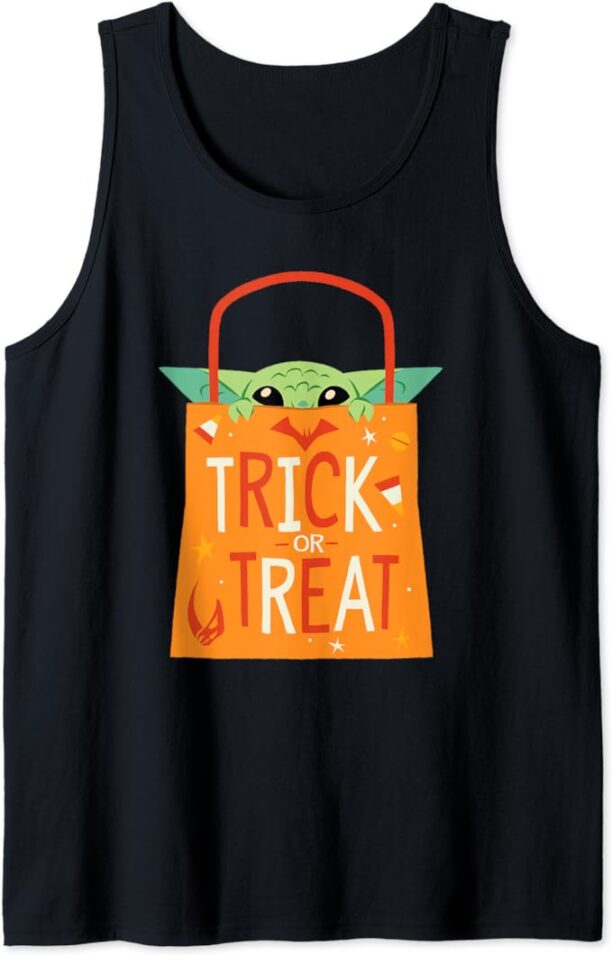 Star Wars: The Mandalorian Grogu Halloween Treat Bag Peek Tank Top