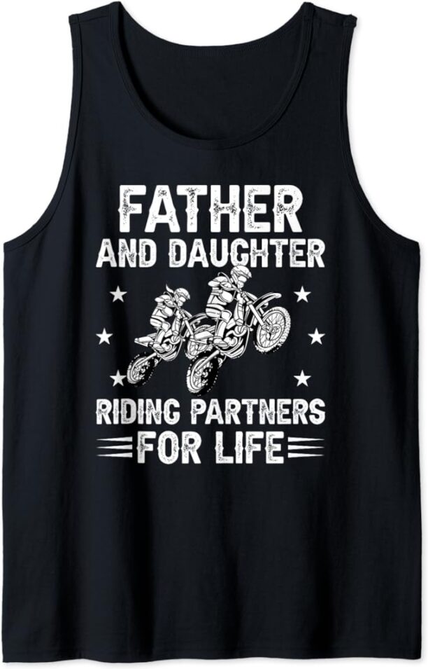 Father And Daughter Riding Partners Dad And Daughter Riding Tank Top