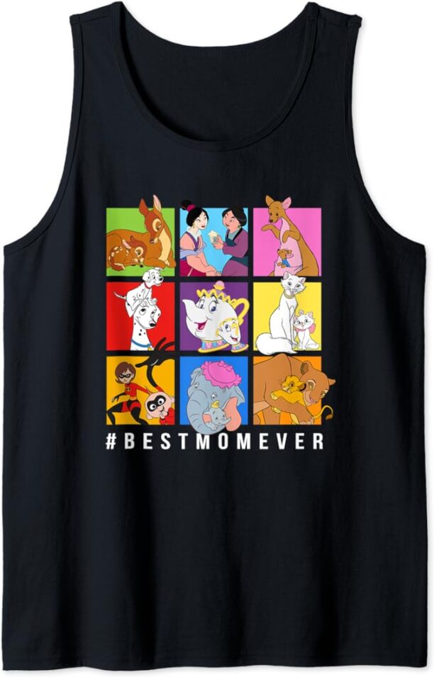 Disney Characters #BestMomEver Mother's Day Tank Top