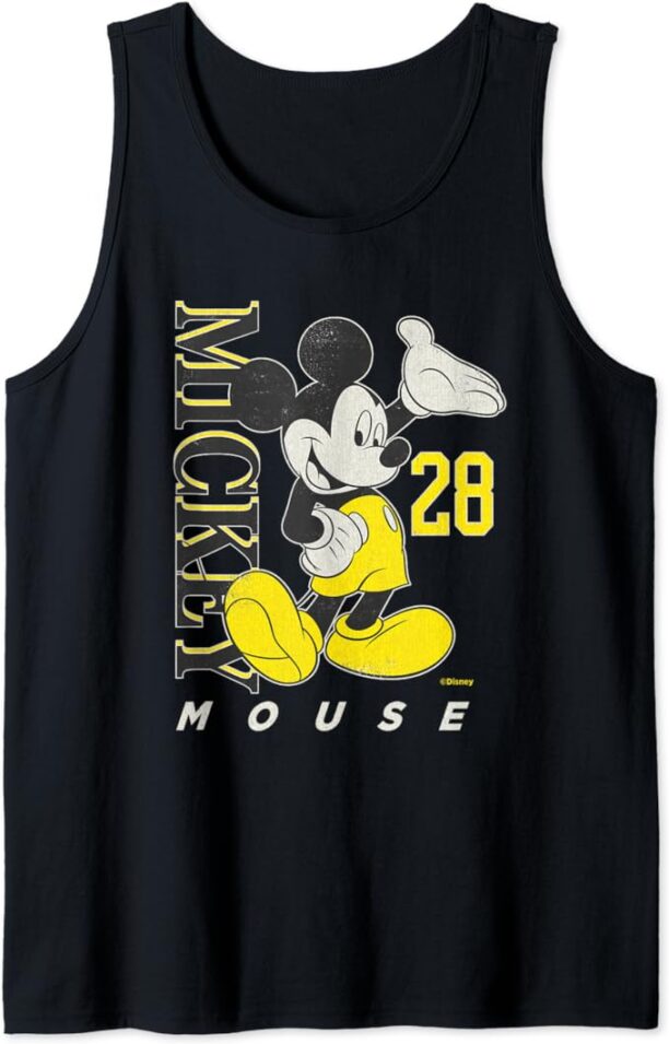Disney Mickey Mouse Vintage Classics 28 Black & Yellow Tank Top