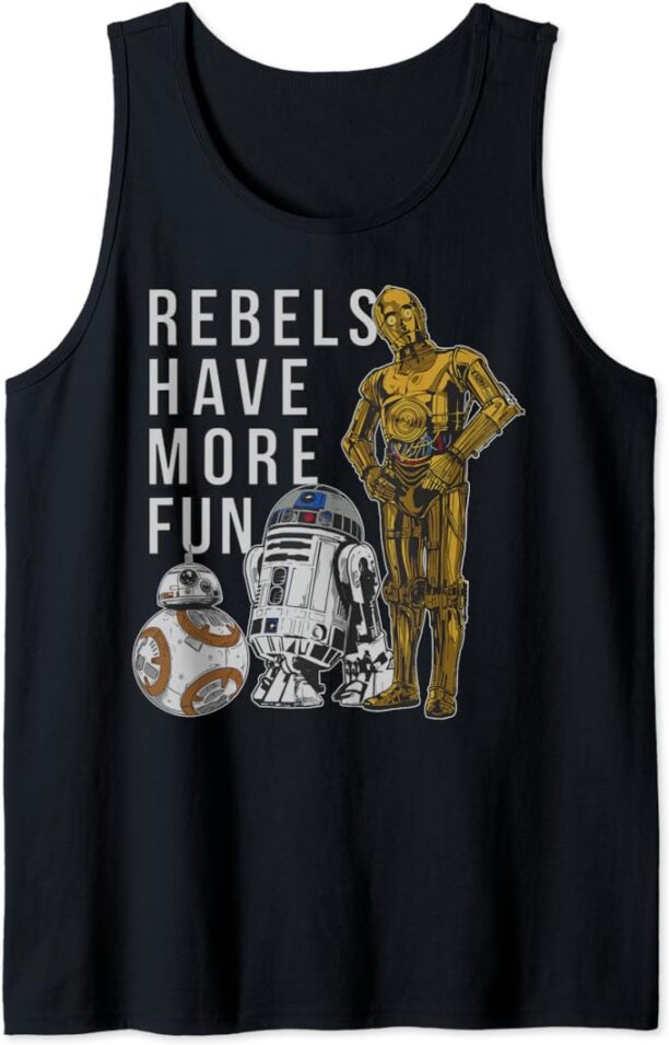 Star Wars Last Jedi Droids Rebels Have More Fun Gold Tank Top