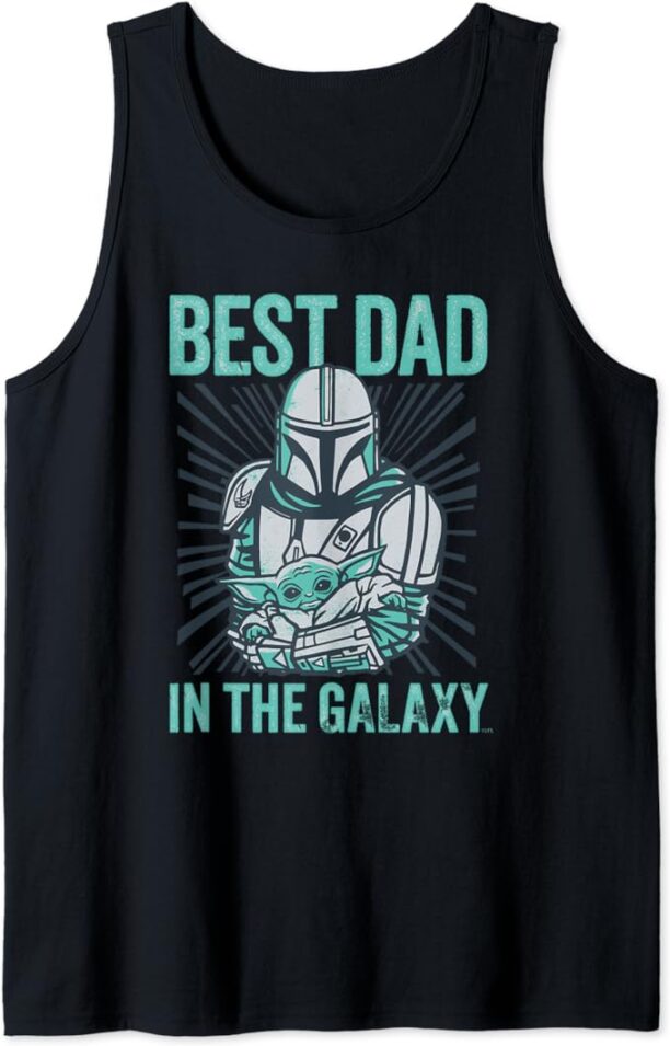 Star Wars The Mandalorian and Grogu Best Dad in the Galaxy Tank Top