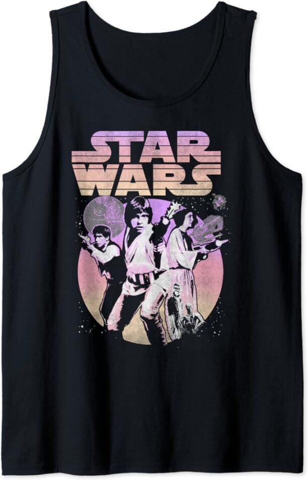 Star Wars Retro Gradient Group Poster Tank Top