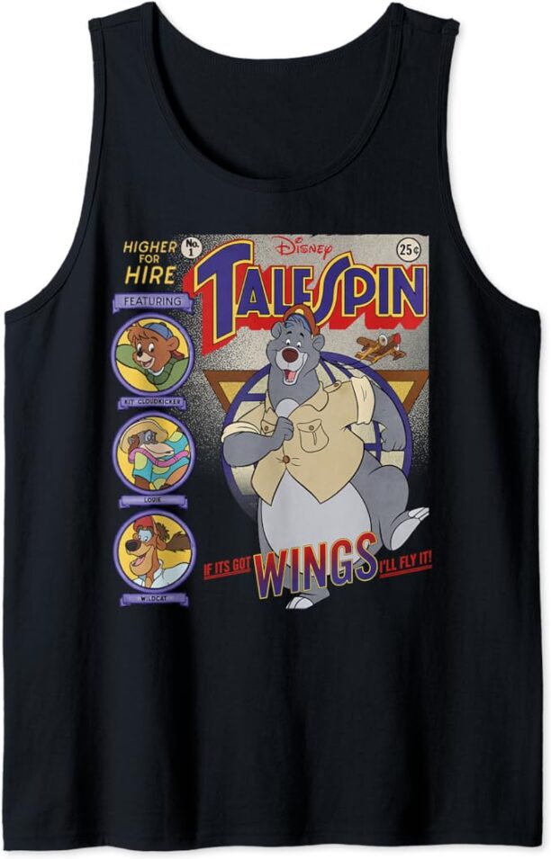 Disney TaleSpin If Its Got Wings I'll Fly It Poster Tank Top