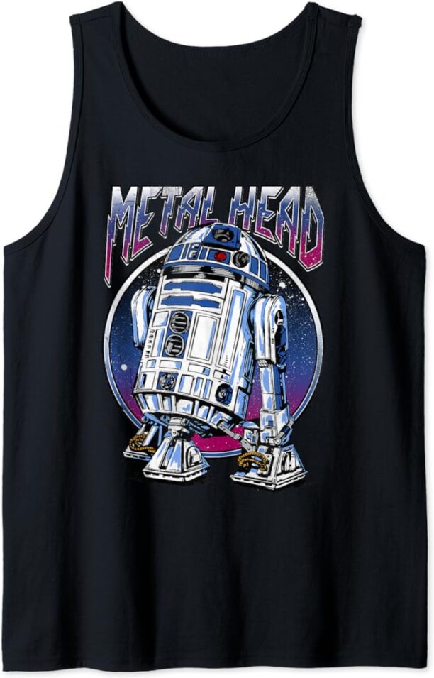 Star Wars R2-D2 Metal Head Circle Portrait Tank Top