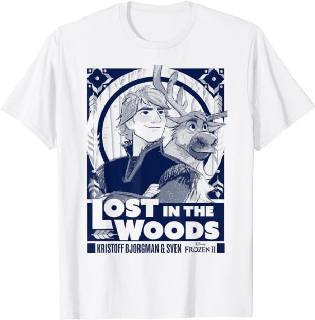 Disney Frozen 2 Kristoff & Sven Lost In The Woods Poster T-Shirt