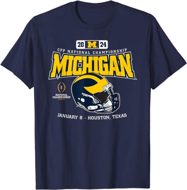 Michigan Wolverines 2024 CFP National Championship Blitz T-Shirt