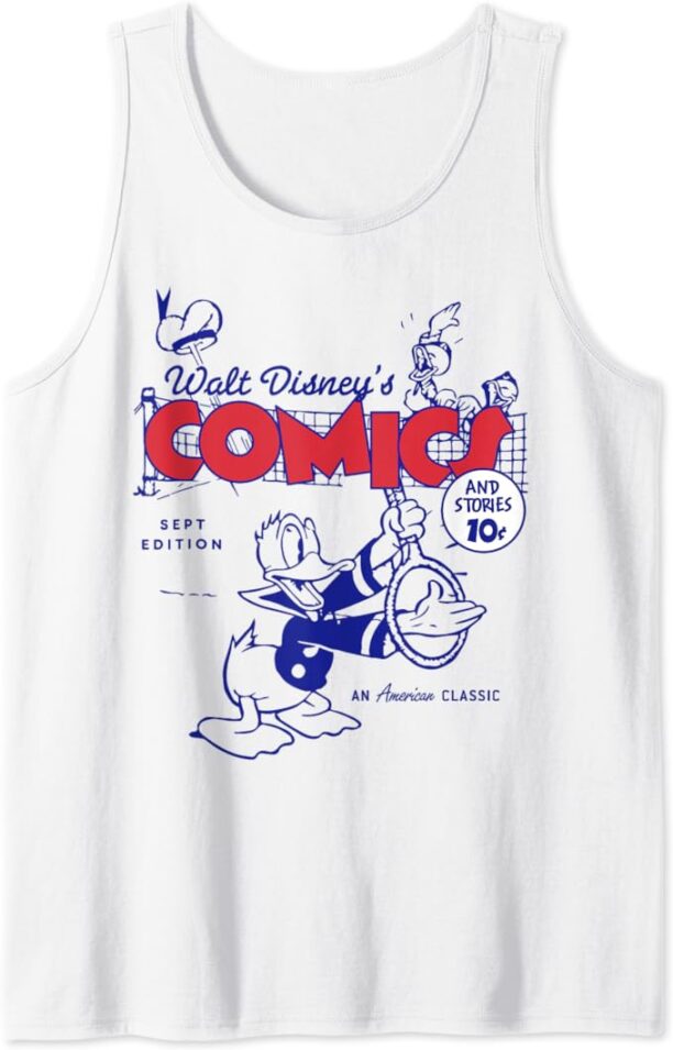 Disney Donald Duck Retro Comic Cover Hat Tank Top