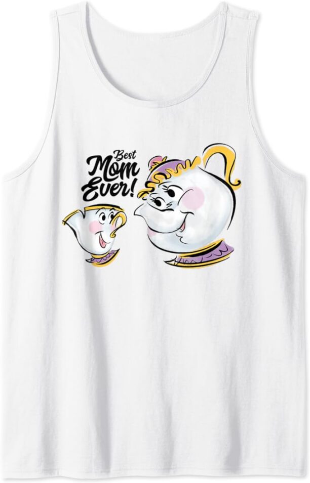 Disney Beauty and the Beast Chip Mrs. Potts Best Mom Ever Tank Top