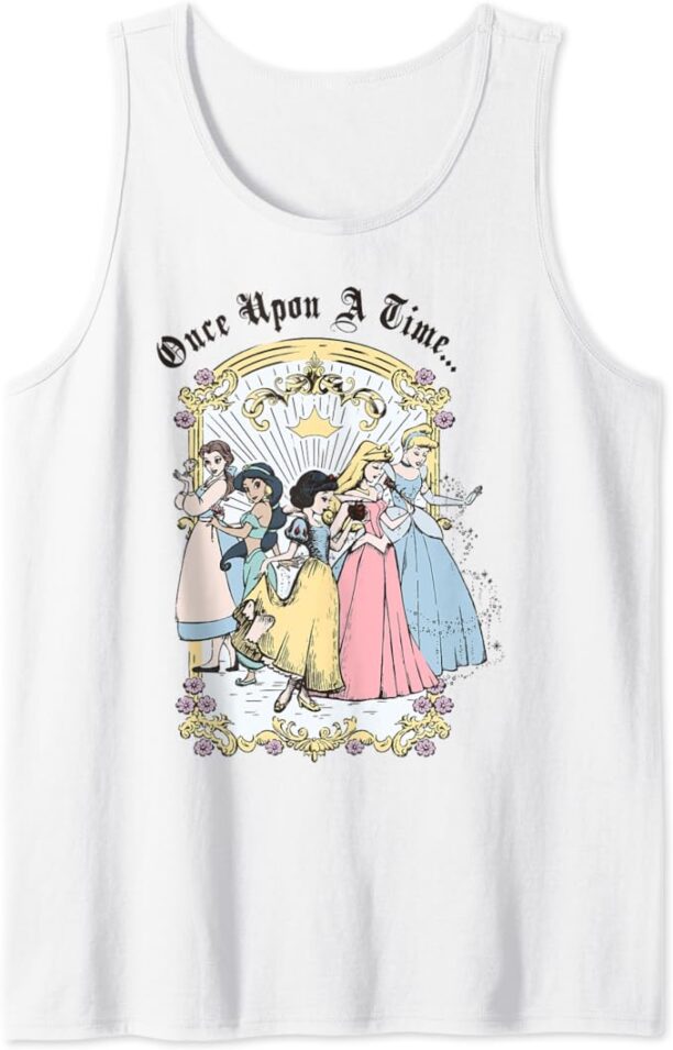 Disney Princess Once Upon A Time Vintage Cartoon Tank Top