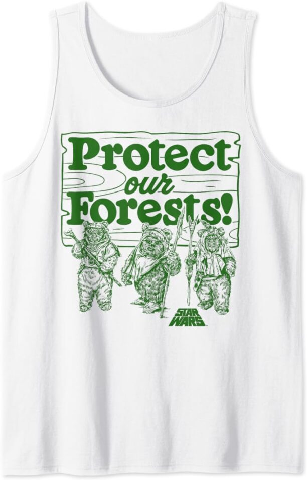 Star Wars Ewoks Protect Our Forests Sketch Tank Top