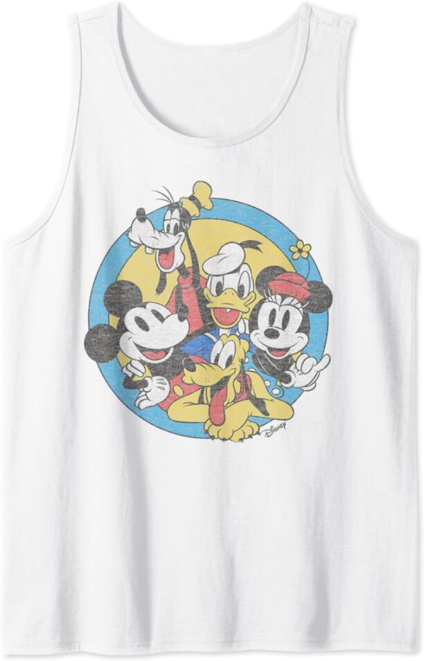 Disney Mickey And Friends Retro Group Shot Tank Top