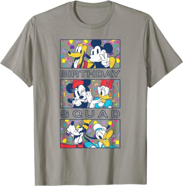 Disney Mickey Mouse and Friends Confetti Crew Birthday Squad T-Shirt