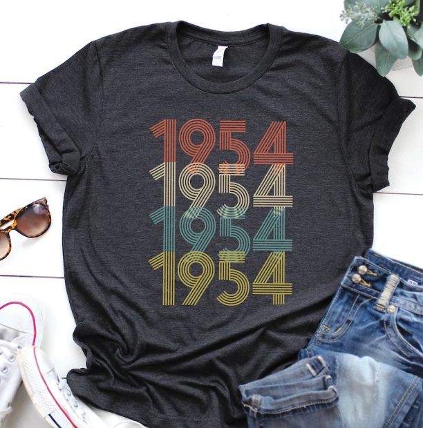 Vintage 1954 Shirt, 70th Birthday gift for her or him