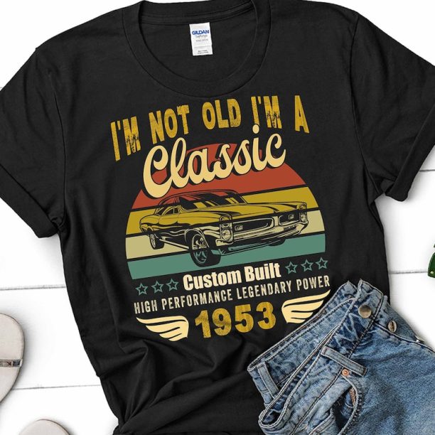 70th birthday shirt, 70th birthday gift , since 1953 birthday, 70 year old Vintage 1953. Classic Car