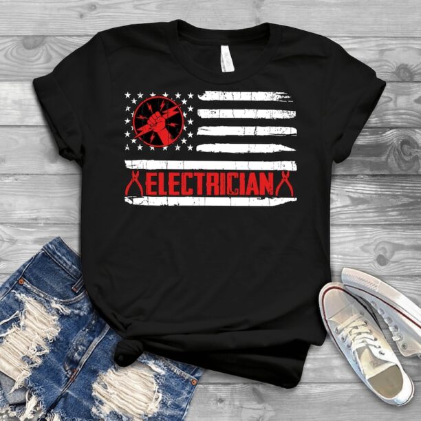 Patriotic Electrician American Flag - Father's Day Shirts Men, Birthday T Shirts, Summer Tops, Beach T Shirts