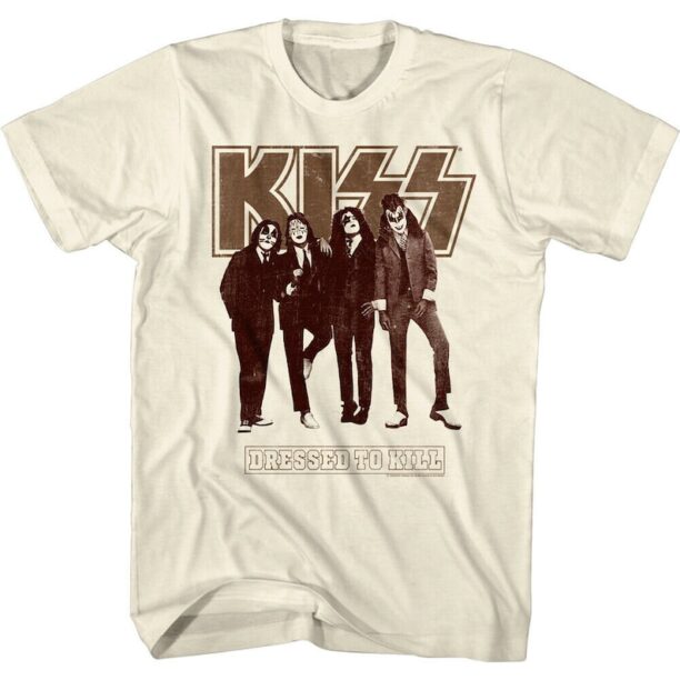 Kiss Band Men's T-Shirt Dressed to Kill Vintage Graphic Tee Rock Concert Tour Merch Shirt Sizes S to 5XL Graphic Tees