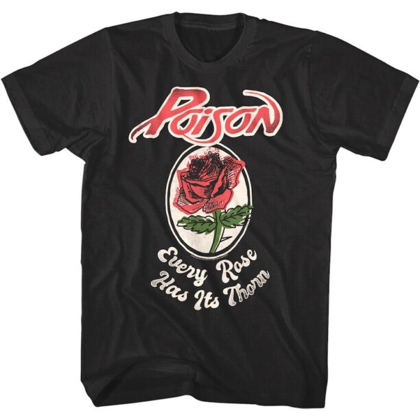 Poison Band T-shirt Every Rose Has its Thorn Men's Graphic Tee Glam Metal Band Merch Vintage Rock Album Concert Shirt