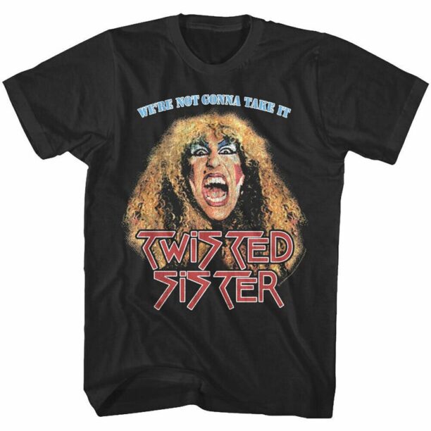 Twisted Sister Men's T-Shirt Dee Snider We're Not Gonna Take It Graphic Tee 80s Glam Metal Rock Band Concert Merch Music