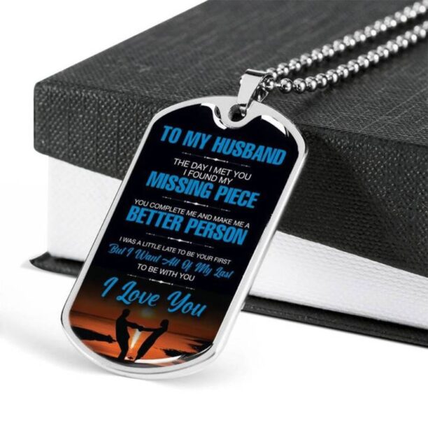 Dog Tag Men, Custom Dog Tag Necklace, Personalized Dog Tag Necklace, Husband Valentine Gift, Husband Birthday Gift