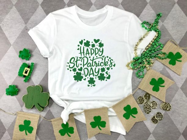 Happy St. Patricks Day with Shamrock Shirt, Happy St Patricks Day Shirt, Shamrock Shirt, Leopard Shamrock, Lucky Shirt