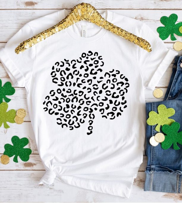 Clover Leopard Print St Patrick's Day T-Shirt | St Patricks Day Shirt | Cute St Paddys Tee | Gift For BFF