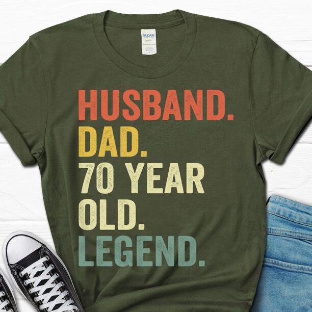 70th Birthday Gift for Men, Husband Dad 70 Year Old Legend Shirt, 70th Birthday Tee for Him, 70 Birthday Dad Gift