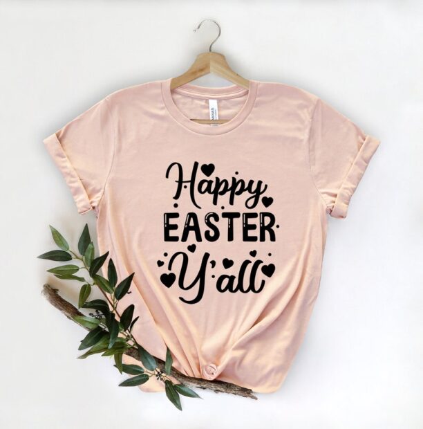 Happy Easter Y'all Shirt, Best Bunny Tee, Easter Cross T-Shirt, Gift For Mama, Easter Day Shirt, Best Easter T-shirt