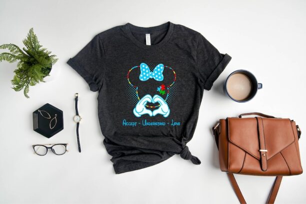 Minnie Autism Awareness Accept Understand Love Shirt for Mom, Autism Teacher Shirt, ASD and SPD Apparels