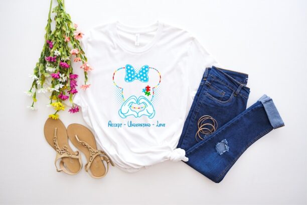 Minnie Autism Awareness Accept Understand Love Shirt for Mom, Autism Teacher Shirt, ASD and SPD Apparels