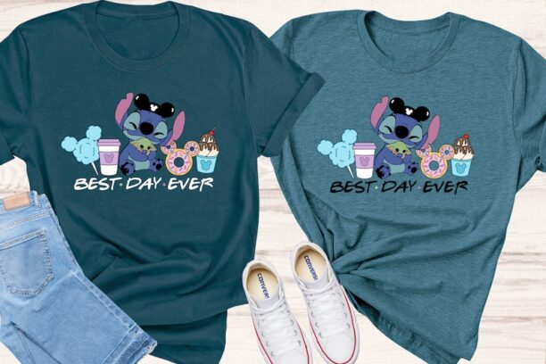 Best Day Ever Stitch & Baby Yoda Snacks Shirt- Disneyworld Family Shirts , Disneyland Shirts, Kids Disneyworld Shirts