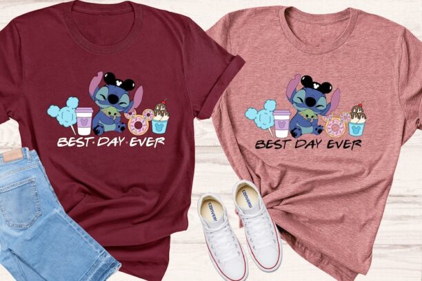 Best Day Ever Stitch & Baby Yoda Snacks Shirt- Disneyworld Family Shirts , Disneyland Shirts, Kids Disneyworld Shirts