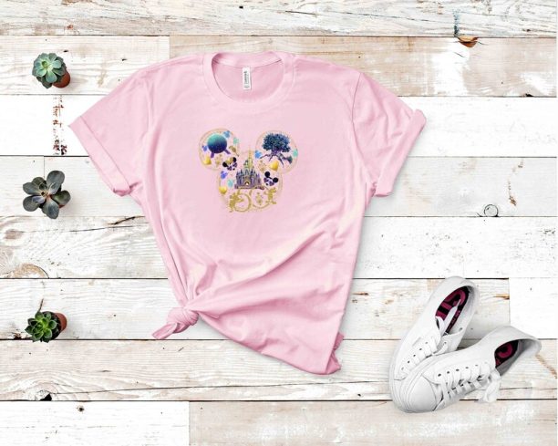 Walt Disney Castle T-Shirt, Mickey Minnie ears, Cute Castle Shirt, Disney Vacation Shirt, Disney Family Shirt