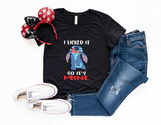 I licked it so it's mine T-shirt, Disney Stitch Shirt, Disney Family Shirts, Stitch Shirt Kids, Stitch Tshirt For Men