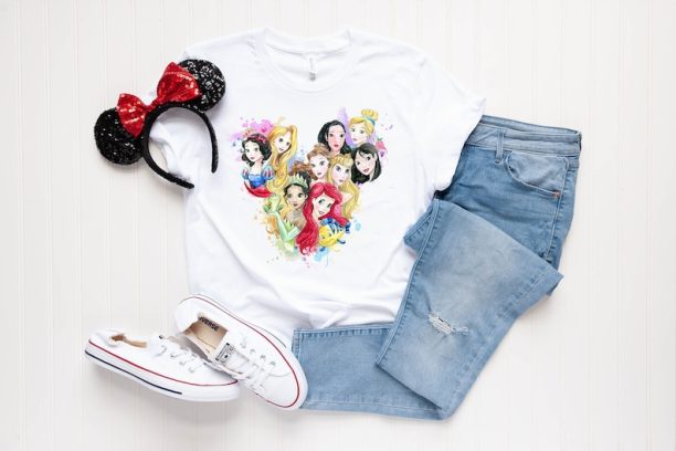 Princess heart Shirt, Cute Princess, Cute Disney Princess Shirt, Disney Princesses Characters Shirt