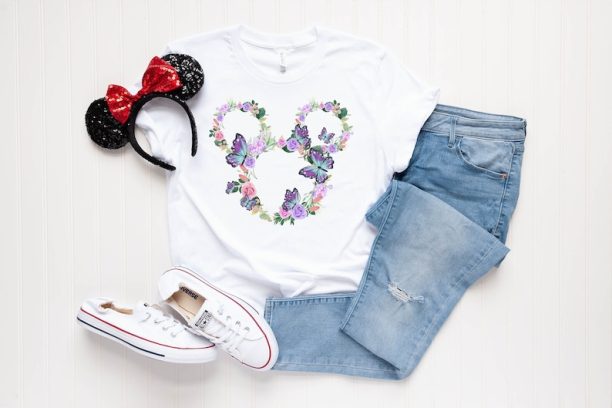 Disney floral Shirt, Flower Mickey Ear T-shirt, Garden lover shirt, , Disney Floral Shirt, Flower Mickey Ear T-shirt