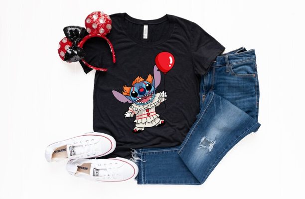 Stitch Pennywise Shirt, Stitch Balloon, Disney Stitch, Lilo and Stitch Shirt, Disney Family Trip Shirts, Family Shirts