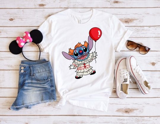 Stitch Pennywise Shirt, Stitch Balloon, Disney Stitch, Lilo and Stitch Shirt, Disney Family Trip Shirts, Family Shirts