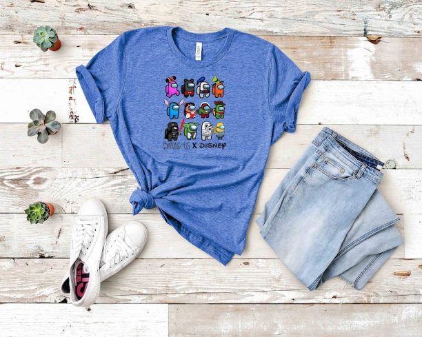 Among Us x Disney Shirt, Tik Tok Shirt, Video Game Shirt, Crewmate Tee, Classic, Among Us Gamer Shirt, Disney Shirts