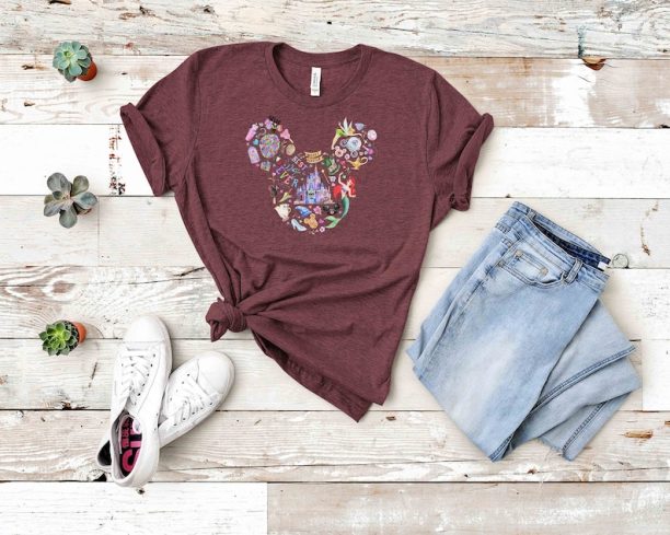 Disney Shirt, Mickey head Disney characters Tshirt Disney Ear Shirt, Women's Unisex Disney T-Shirt Disney Shirt