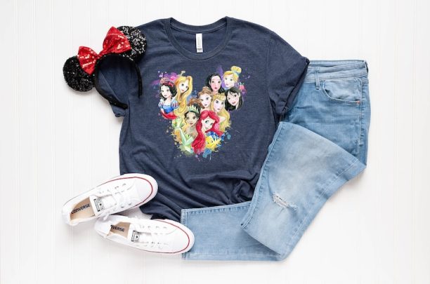 Princess heart Shirt, Cute Princess, Cute Disney Princess Shirt, Disney Princesses Characters Shirt