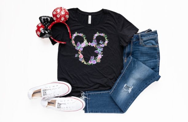 Disney floral Shirt, Flower Mickey Ear T-shirt, Garden lover shirt, , Disney Floral Shirt, Flower Mickey Ear T-shirt