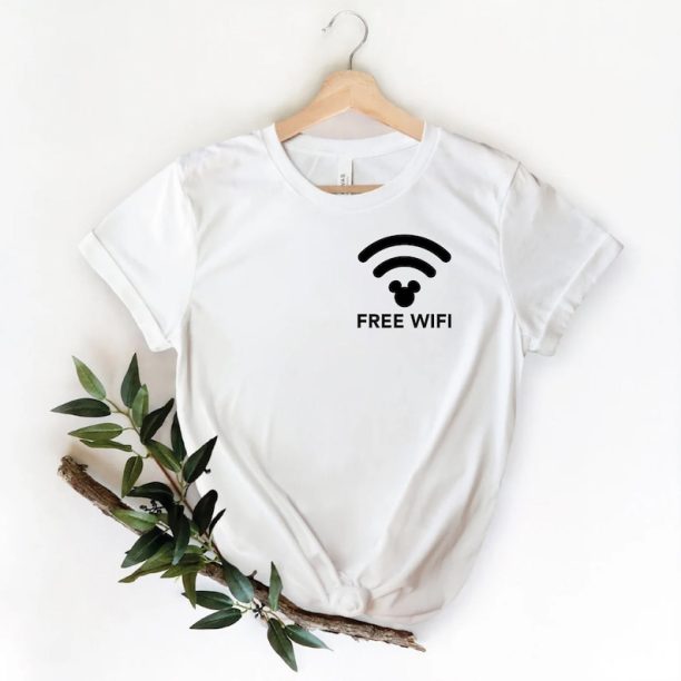 Funny Mickey head Free WiFi tshirt, Disney T-Shirt, Disney Mickey Shirt, Tshirt for Kids Disney Mickey Silhouette Shirt