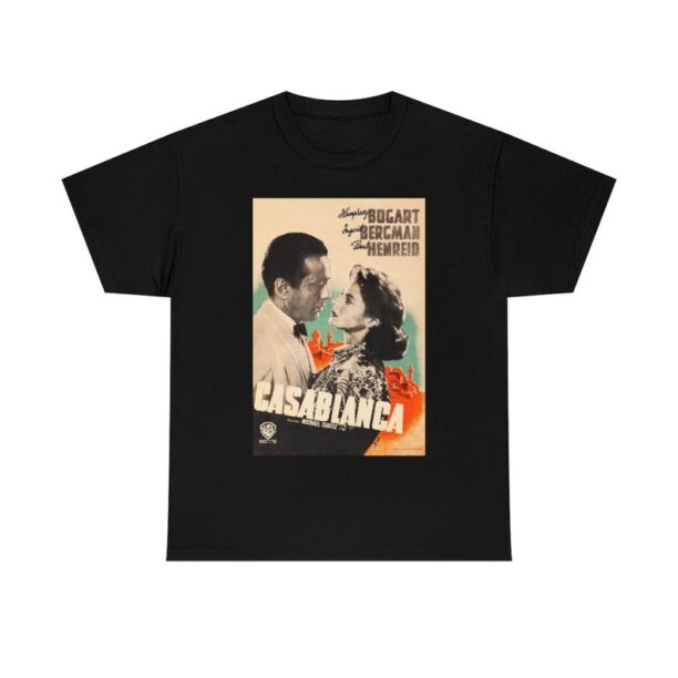 Casablanca Unisex T-Shirt | Humphrey Bogart Ingrid Bergman Movie Poster Shirt, Classic Film Tshirt, Movie Lover Gift