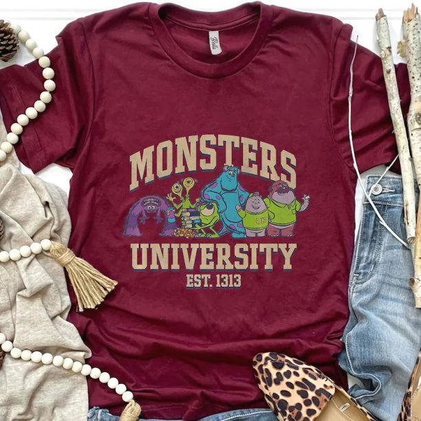 Disney Pixar Retro 90s Monsters University Est. 1313 Group Shot Shirt