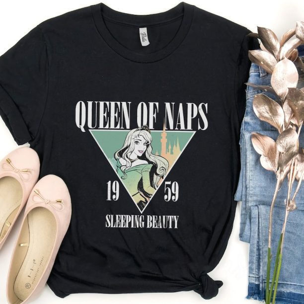 Retro Vintage Disney Sleeping Beauty Nap Queen 1959 Graphic Shirt