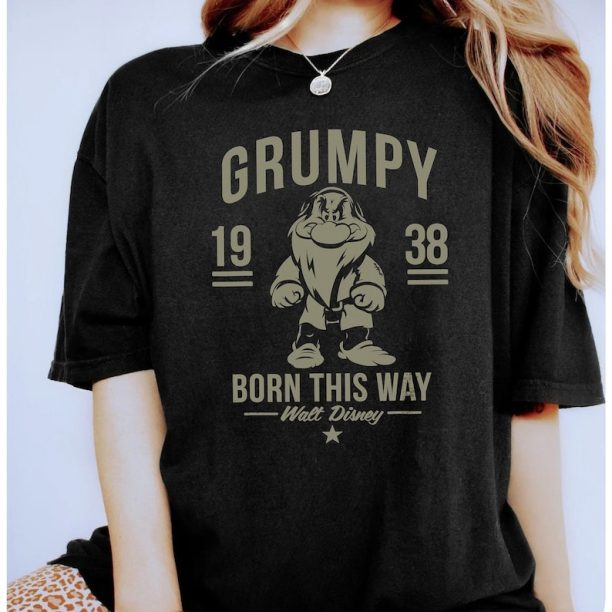 Retro Vintage Disney Snow White Grumpy Born This Way 1938 Shirt