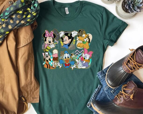 Retro 90s Cute Disney Mickey and Friends Shirt, Minnie, Donald